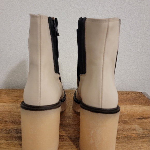 Free People Boots Sz 10 White James Chelsea Lug Sole Chunky Y2K 90s NIB - Picture 8 of 13